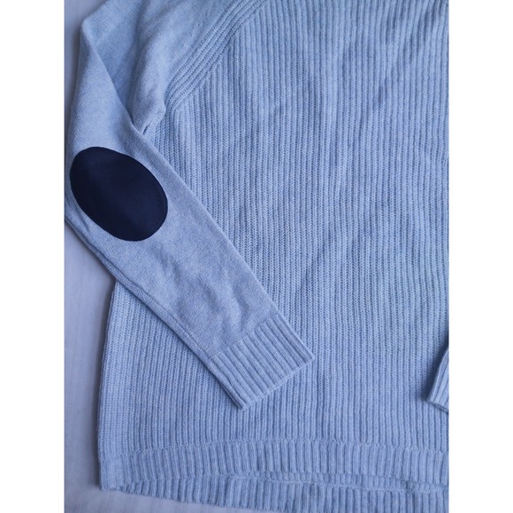 J Crew Sweater Small Womens 100 Wool Leather Arm Patch Ribbed Knit Preppy New - Picture 2 of 13